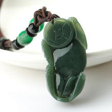 Load image into Gallery viewer, Lokaloca Handcrafted Natural Hetian Jade Good Fortune Piyao Pendant Necklace
