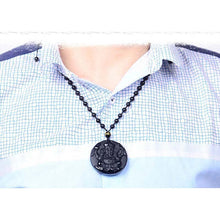 Load image into Gallery viewer, Handcrafted Natural Black Obsidian Ganesha Pendant Necklace
