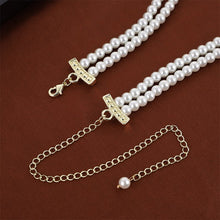 Load image into Gallery viewer, 2Pcs/Set Multi Layer Pearl Beaded Choker Pendant Necklace &amp; Earrings Set
