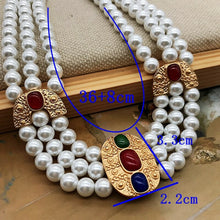 Load image into Gallery viewer, Handmade Multi Strands Pearl Beaded Earrings / Pendant Choker Necklace
