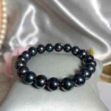 Load image into Gallery viewer, 6/8/10mm Luxury Rainbow Black Shell Pearl Beaded Bracelet
