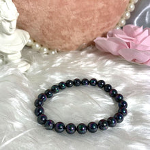 Load image into Gallery viewer, 6/8/10mm Luxury Rainbow Black Shell Pearl Beaded Bracelet
