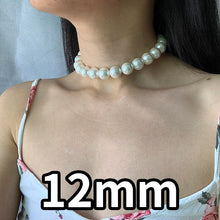 Load image into Gallery viewer, Natural Round Fresh Shell Pearl Beaded Choker Necklace for Ladies
