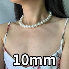 Load image into Gallery viewer, Natural Round Fresh Shell Pearl Beaded Choker Necklace for Ladies
