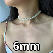 Load image into Gallery viewer, Natural Round Fresh Shell Pearl Beaded Choker Necklace for Ladies
