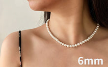 Load image into Gallery viewer, 4/6/8/10mm Luxury White Shell Pearl Beaded Choker Necklace For Lady
