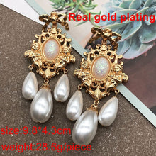 Load image into Gallery viewer, Exaggerate Earrings Clip Teardrop Pearl Pendant Charm Bow Alloy Statement Luxury Jewelry
