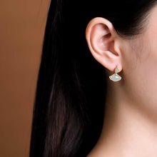 Load image into Gallery viewer, Lokaloca Exquisite Ginkgo Leaf Natural Fine Jade Earrings
