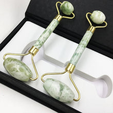 Load image into Gallery viewer, Natural Jade Double Roller Face Massager Slimming Facial Lift Skin Relaxation
