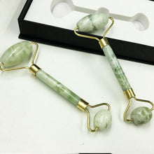 Load image into Gallery viewer, Natural Jade Double Roller Face Massager Slimming Facial Lift Skin Relaxation
