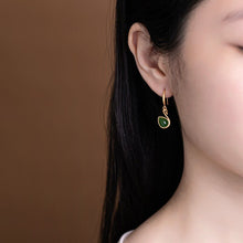 Load image into Gallery viewer, Lokaloca Natural Fine Jade Swan Drop-shaped Ladies Earrings
