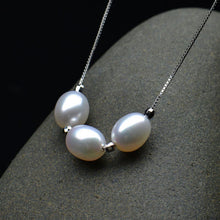 Load image into Gallery viewer, Minimalist Natural White Freshwater Pearl Bead Pendant Necklace for Ladies
