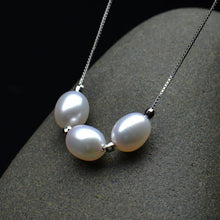 Load image into Gallery viewer, Minimalist Natural White Gray Black Freshwater Pearl Bead Pendant Necklace for Ladies
