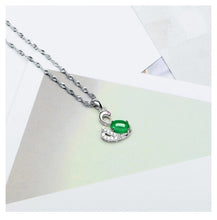 Load image into Gallery viewer, Lokaloca Natural Green Jade Chalcedony Swan Pendant 925 Silver Jewelry Necklace
