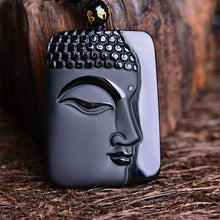 Load image into Gallery viewer, Handcrafted Natural Black Obsidian Buddha Sakyamuni Pendant Necklace
