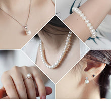 Load image into Gallery viewer, 5Pcs/Set Luxury Natural Freshwater Pearl Necklace Bracelet Earrings Ring Set For Ladies
