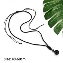 Load image into Gallery viewer, Minimalist Design Natural Black Obsidian Single Bead Pendant Necklace
