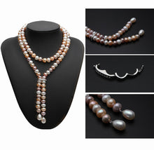 Load image into Gallery viewer, Natural White Freshwater Pearl Beaded Long Necklace for Ladies
