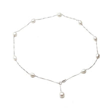 Load image into Gallery viewer, Natural Freshwater Pearl Beaded 925 Sterling Silver Chain Necklace for Ladies
