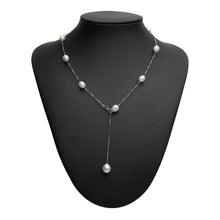 Load image into Gallery viewer, Natural Freshwater Pearl Beaded 925 Sterling Silver Chain Necklace for Ladies
