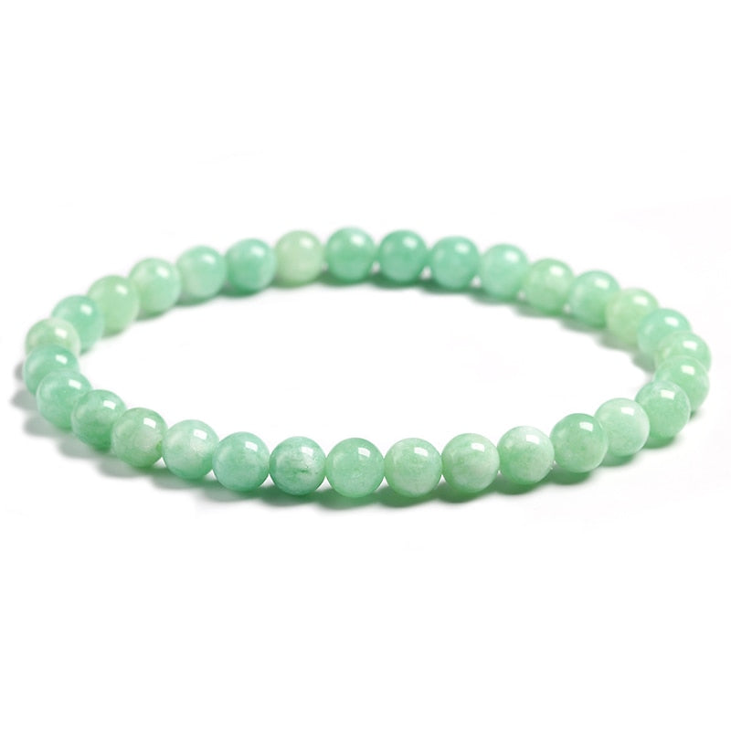 Lokaloca Natural Burmese Green Jade Beaded Jewelry Bracelet