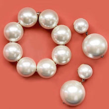 Load image into Gallery viewer, 3Pcs/Set Luxury Big Pearl Beaded Necklace Bracelet Earrings Set
