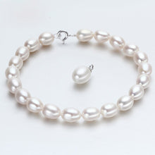 Load image into Gallery viewer, Natural Freshwater Baroque Pearl Beaded Bracelet 925 Sterling Silver Charm Bracelet
