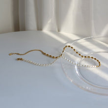 Load image into Gallery viewer, Mellifluous Half Natural Pear Beads Half 8K Gold Plated Titanium Steel Choker Necklace
