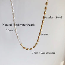 Load image into Gallery viewer, Mellifluous Half Natural Pear Beads Half 8K Gold Plated Titanium Steel Choker Necklace
