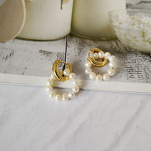 Load image into Gallery viewer, Effervescence Minimalist Baroque Pearls Circle Hoop Earrings
