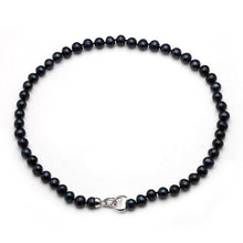 Load image into Gallery viewer, Genuine Natural Freshwater Black Pearl Beaded Necklace for Ladies
