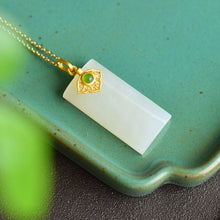 Load image into Gallery viewer, Gilt Inlaid Natural Fine White Jade Pendant Necklace Exquisite Luxury Women&#39;s Jewelry
