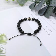 Load image into Gallery viewer, Designer Natural Black Golden Obsidian Beaded Adjustable Bracelet
