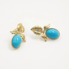 Load image into Gallery viewer, Sky Blue Hoop Lab Turquoise Natural Stone Earrings
