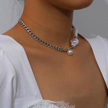 Load image into Gallery viewer, Designer Gothic Baroque Pearl Beaded Pendant Choker Necklace
