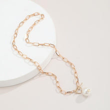 Load image into Gallery viewer, Minimalist Gothic Link Chain Baroque Pearl Pendant Necklace for Women
