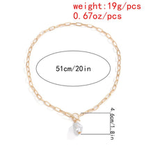 Load image into Gallery viewer, Minimalist Gothic Link Chain Baroque Pearl Pendant Necklace for Women
