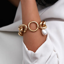 Load image into Gallery viewer, Stylish Miami Cuban Link Chain Pearl Chunky Lock Chain Bracelet
