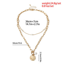 Load image into Gallery viewer, Old Dream Double Layer Gothic Baroque Pearl Coin Pendant Choker Necklace
