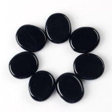 Load image into Gallery viewer, 7PCS Handcrafted Polished Palm Natural Black Obsidian Chakra Healing Crystal Therapy
