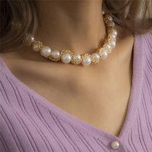 Load image into Gallery viewer, Luxury Big Size Twisted Imitation Pearl Beaded Choker Necklace
