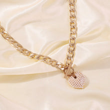 Load image into Gallery viewer, Limerence Cuban Link Chain Toggle Clasp Heart Pendant Necklace
