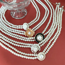 Load image into Gallery viewer, Handmade Byzatine Design Double Layer Pearl Beaded Pendant Choker Necklace
