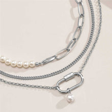 Load image into Gallery viewer, Designer Multilayer Baroque Pearl Beaded Chain Pendant Necklace
