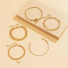 Load image into Gallery viewer, 5Pcs / Set Bohemian Punk Cuban Chain Bracelets Set for Women
