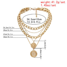 Load image into Gallery viewer, Byzantine Queen Coin Pendant Necklace Punk Miami Cuban Link Chain Choker
