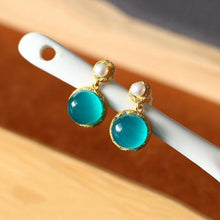 Load image into Gallery viewer, 2021 Autumn Original Amazonite Pearl Earrings Exquisite and Elegant Ladies Silver Jewelry
