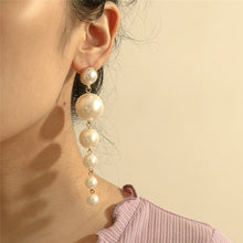 Load image into Gallery viewer, Luxury Design Imitation Pearl Beaded Long Drop Earrings for Ladies
