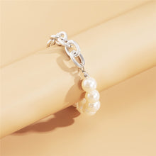 Load image into Gallery viewer, Luxury Royal Punk Pearl Beaded Lock Chain Aluminum Link Bracelet
