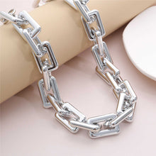 Load image into Gallery viewer, Twisted Gothic Punk Chain Necklace Hip Hop Chunky Thick Square Link Necklace
